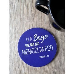 Podstawka korkowa okrągła - Dla Boga nie ma nic niemożliwego