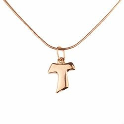 Srebrny krzyżyk Tau - pozłacany