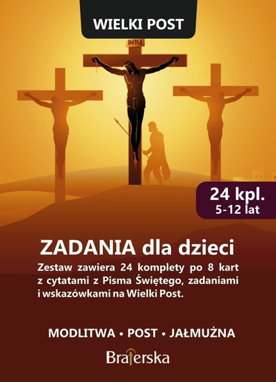 Zadania na Wielki Post dla dzieci - zestaw 24 kpl.