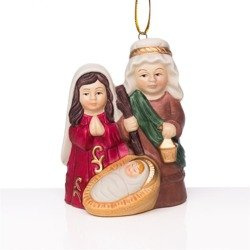 Szopka bożonarodzeniowa - Święta Rodzina - zawieszka - 8 cm - Ceramico