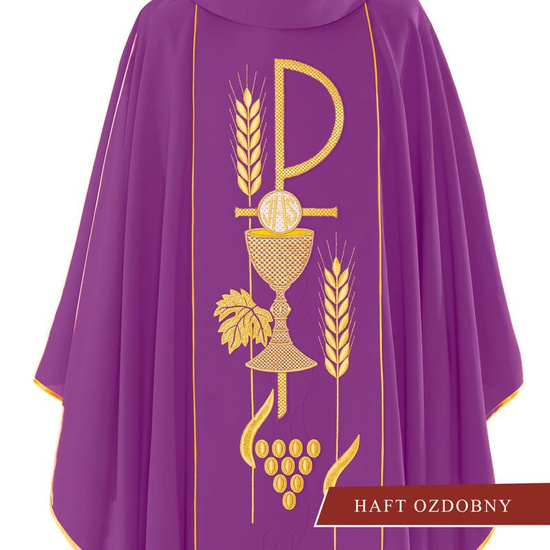 Ornat haftowany z symbolem Kielicha IHS 