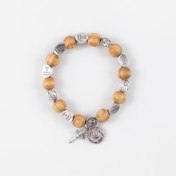 Bransoletka - dziesiątek różańca - Jezus Miłosierny - medalik pod wklejkę