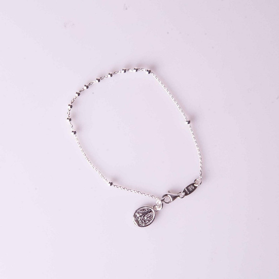 Różaniec bransoletka medalik MB z Lourdes -srebro