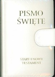 Pismo Święte Stary i Nowy Testament - małe - białe z zapięciem