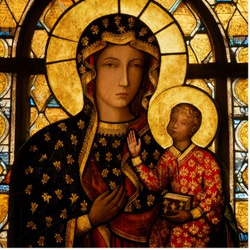 Obraz/Płytka Matka Boża Częstochowska - Witraż