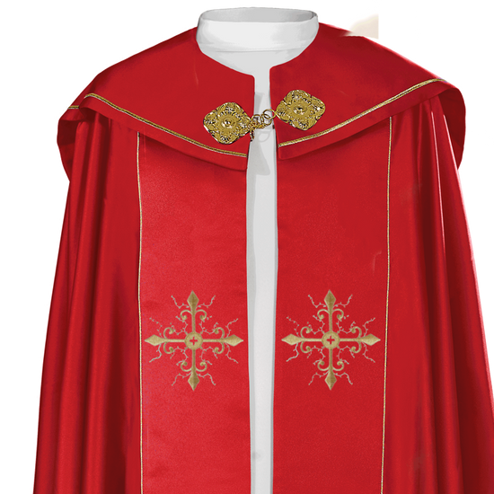 Kapa czerwona  liturgiczna haftowana