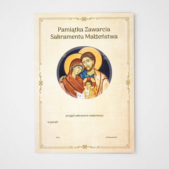 Pamiątka Zawarcia Sakramentu Małżeństwa 