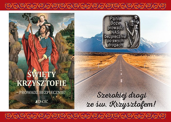 Święty Krzysztofie - prowadź bezpiecznie! Modlitewnik (w zestawie z metalową plakietką z wizerunkiem św. Krzysztofa)