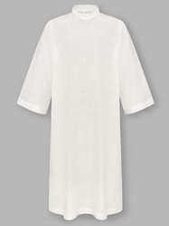 Alba kapłańska z lnu 100 % - zamek na ramieniu