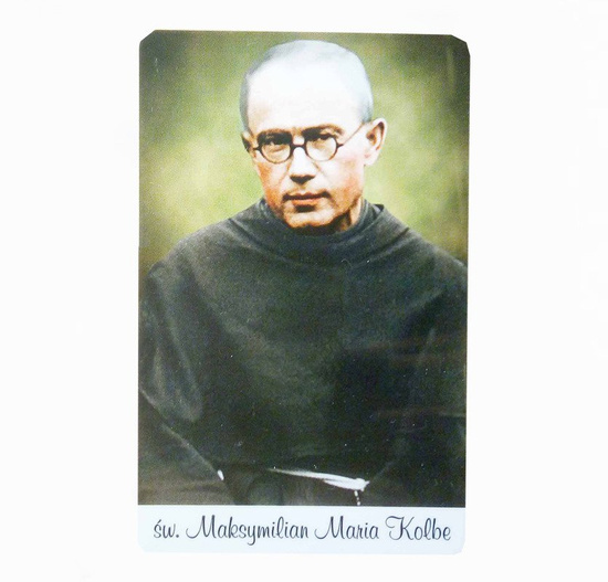 Plastikowy obrazek - św. Maksymilian Maria Kolbe 