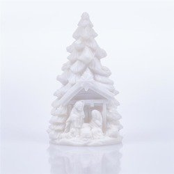 Szopka bożonarodzeniowa - Święta Rodzina - choinka - Alabaster