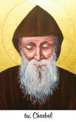 Obrazek plastikowy z modlitwą Święty Charbel