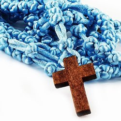 Różaniec pleciony - błękitny