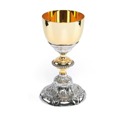 Kielich mszalny w stylu barokowym dwukolorowy - 22 cm