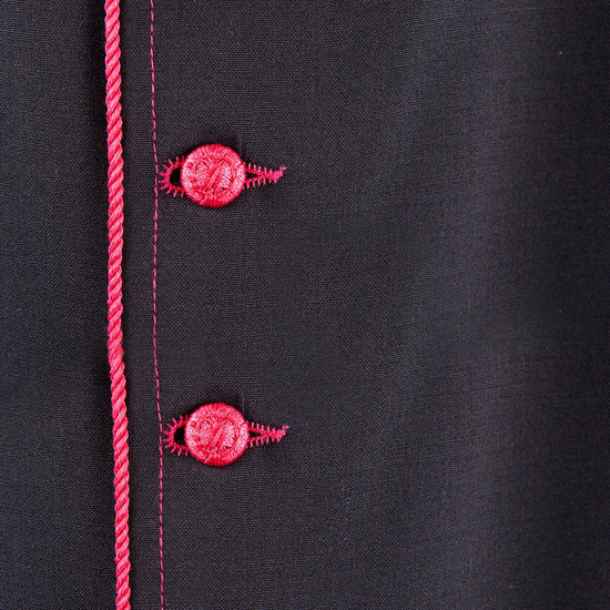 Sutanna czarna z fioletowym obszyciem- 100% wełny - kaszmir