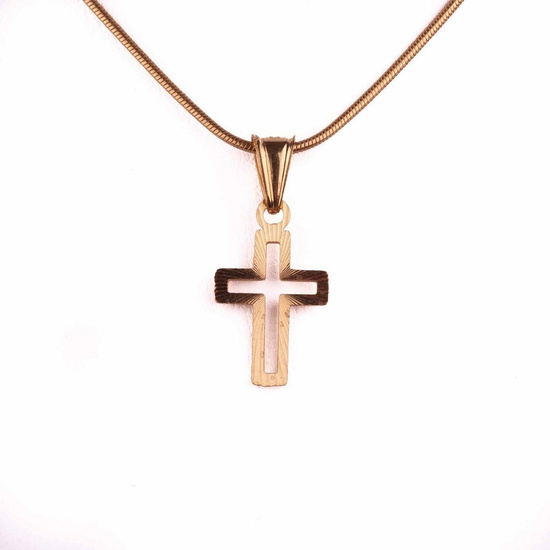 Srebrny krzyżyk- pozłacany