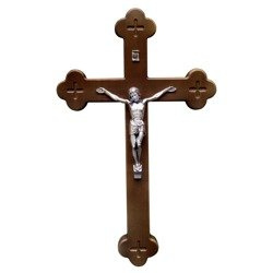 Drewniany krzyż Syjonu w kolorze ciemny dąb