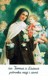 Obrazek plastikowy z modlitwą Święta Teresa od Dzieciątka Jezus