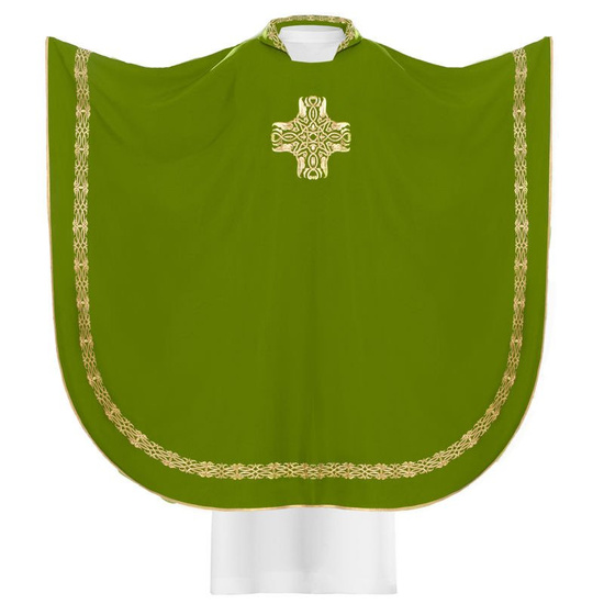 Zielony ornat haftowany "Krzyż ze zdobieniami" 