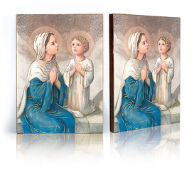 Anioł Stróż dla dzieci - drewniany obrazek