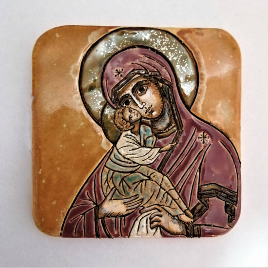 Ikona ceramiczna - MB Eleusa