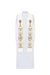 Ecru stuła kapłańska kielich IHS