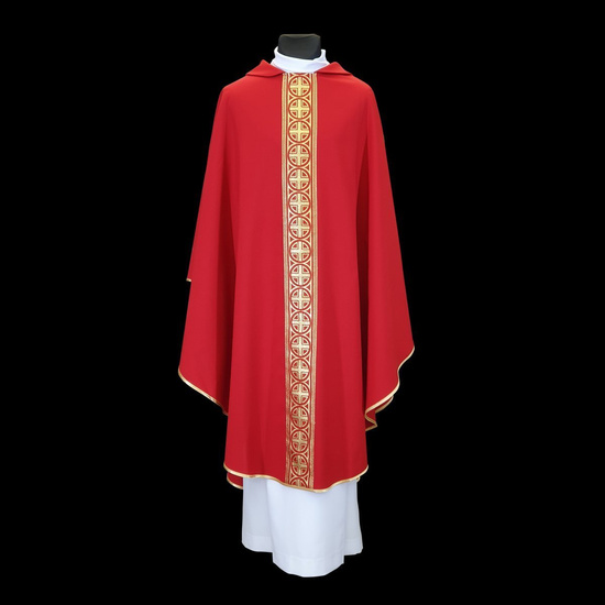 Ornat czerwony ze złotym pasem