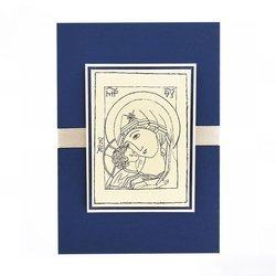 Kartka Ikona Matka Boża Włodzimierska - granatowy