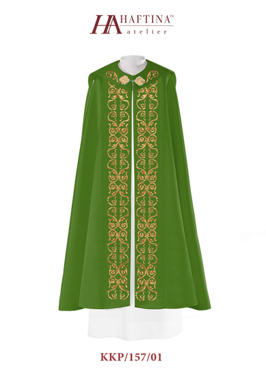 Kapa zielona liturgiczna monogram "IHS" 