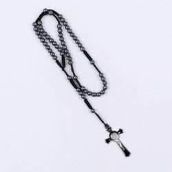 Różaniec Hematyt św.Benedykt