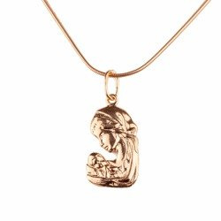 Medalik Matka Boża z Dzieciątkiem - srebrny - pozłacany