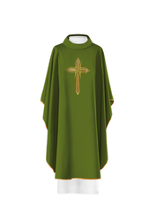 Zielony ornat haftowany symbol krzyża