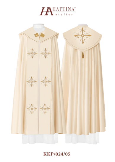 Kapa Ecru liturgiczna haftowana 