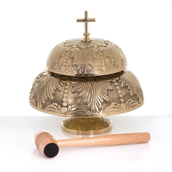 Gong - mosiądz - drewniany młotek - 34 cm