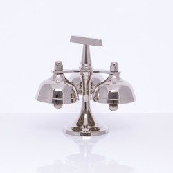 Dzwonek mosiężny, niklowany potrójny - dzwonki