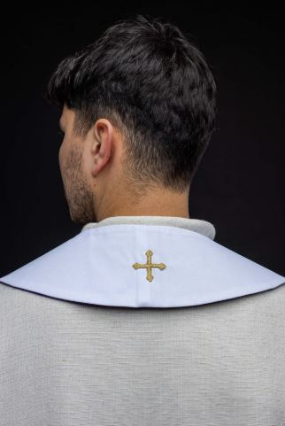 Stuła Dwustronna Haftowana IHS fioletowo-biała