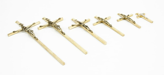 Krzyż mosiężny prosty - 17 cm