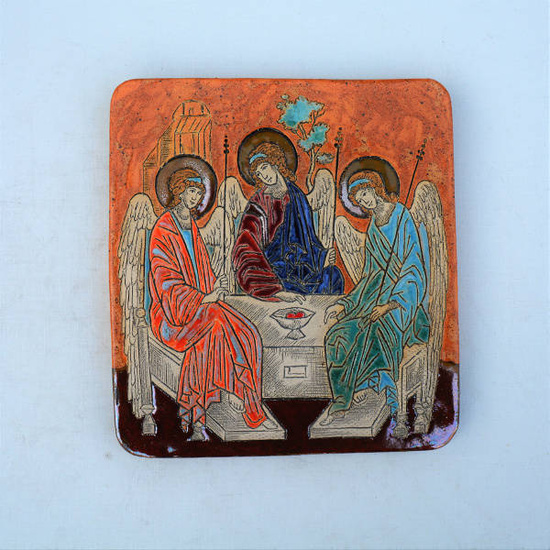 Ikona ceramiczna - Święta Trójca