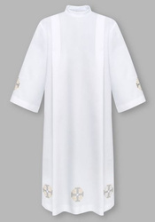 Alba kapłańska haftowana - krzyż złoty