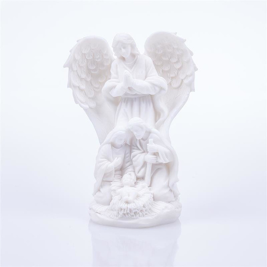 Szopka bożonarodzeniowa - Święta Rodzina -  Anioł - Alabaster