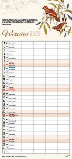 Kalendarz 2025 - Rodzinny MAŁY