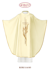 Ornat haftowany motywami krzyża i kłosów