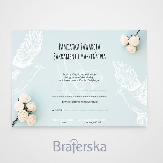 Pamiątka Zawarcia Sakramentu Małżeństwa (10 szt)