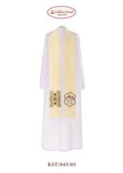 Ecru stuła kapłańska haftowana "Baranek"