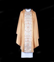 Ornat jednolity z pasem - złoty