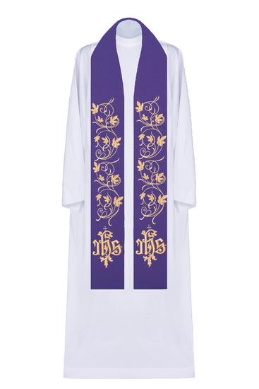 Stuła z klasycznym JHS oraz latoroślą