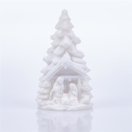 Szopka bożonarodzeniowa - Święta Rodzina - choinka - Alabaster