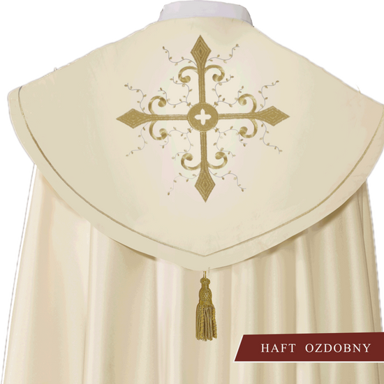 Kapa Ecru liturgiczna haftowana 