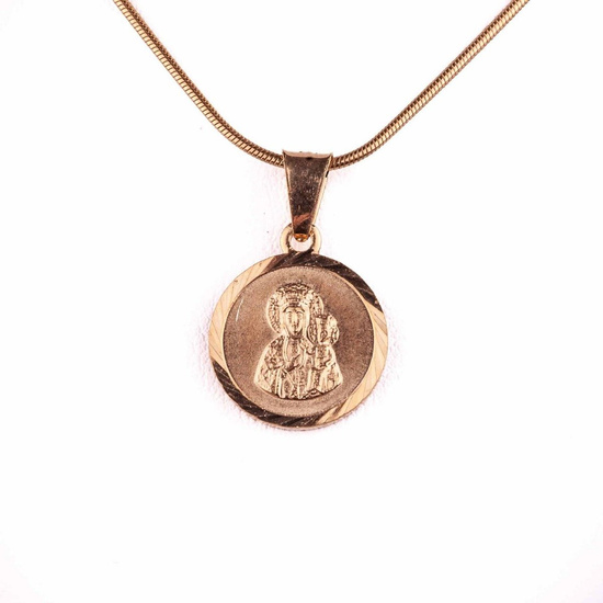 Medalik Matka Boża Częstochowska - srebrny - pozłacany