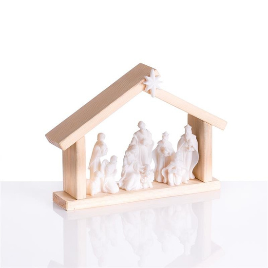 Szopka Bożonarodzeniowa - drewno - Alabaster